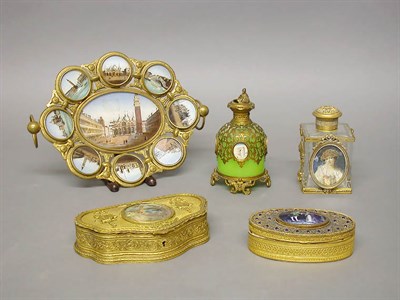 Lot 560 - Group of Five Continental Gilt-Metal and Glass...