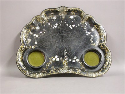 Lot 319 - Victorian Papier Mache Tray Length 24 1/2 inches.