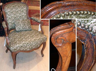 Lot 534 - Louis XV Beechwood Fauteuil