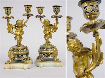 Lot 194 - Pair of Louis XVI Style Gilt-Bronze and...