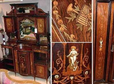 Lot 579 - Edwardian Olive and Satinwood Inlaid Rosewood...