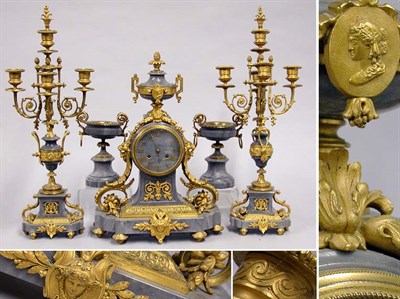 Lot 196 - Louis XVI Style Bronze and Gray Marble...