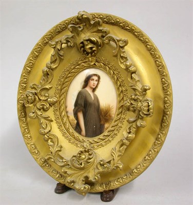 Lot 335 - Continental Porcelain Plaque Depicting Ruth....