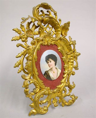 Lot 336 - Continental Porcelain Plaque Depicting a bust...