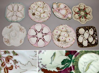 Lot 694 - Group of Eight Continental Porcelain Oyster...