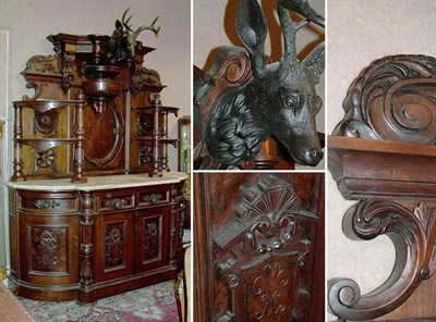 Lot 699 - Victorian Mahogany Sideboard With a white...