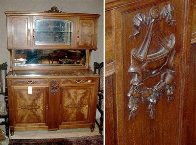 Lot 752 - Louis XVI Style Marble Top Walnut Hutch
