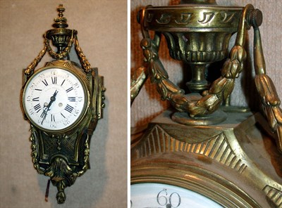 Lot 193 - Louis XVI Style Brass Cartel Clock
