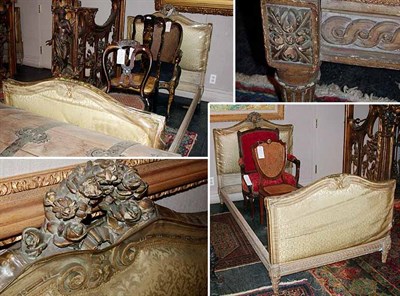 Lot 462 - Pair of Louis XVI Style Gilt-Wood Bedsteads