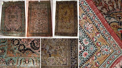 Lot 656 - Qum Silk Rug Central Iran, mid 20th century...