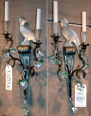 Lot 405 - Pair of Rococo Style Silvered Wood, Metal and...