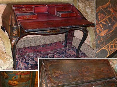 Lot 326 - Georgian Style Black Lacquered Chinoiserie...