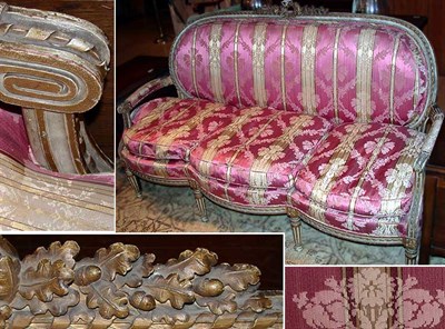 Lot 306 - Louis XVI Style Upholstered Gilt-Wood Settee