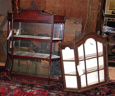 Lot 607 - Two Mahogany Hanging Vitrines Height of larger...