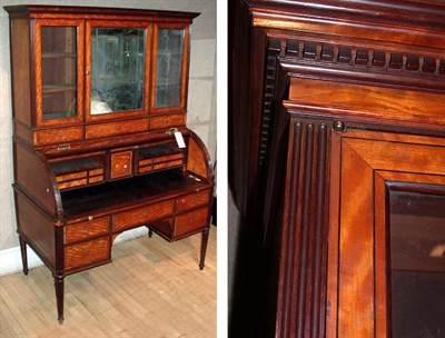Lot 394 - Edwardian Satinwood and Mahogany Cylinder...