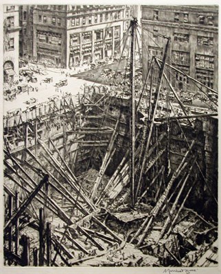 Lot 210 - Muirhead Bone MANHATTAN EXCAVATION (D. 390)...