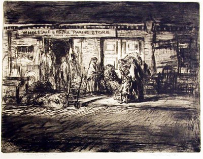 Lot 209 - Muirhead Bone KINGSTON RAG STORE;...