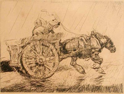 Lot 207 - Edmund Blampied DRIVING HOME IN THE RAIN...