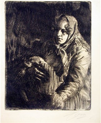 Lot 420 - Anders Zorn THE MOTHER (A. 151) Etching, 1900,...