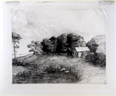 Lot 96 - Alphonse Legros PAYSAGE A LA MARE (BLISS 107)...