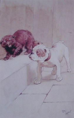 Lot 75 - Cecil Aldin [CAT AND BULLDOG] Color...