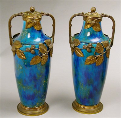 Lot 361 - Pair of Sevres Style Bronze Mounted Porcelain...