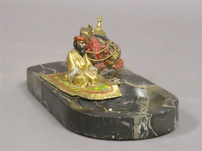 Lot 608 - Austrian Bronze Ashtray Depicting a camel and...
