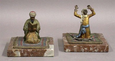 Lot 563 - Two Austrian Bronze Figures Each depicting a...