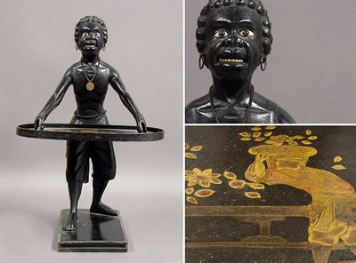 Lot 292 - Continental Figural Card Tray Fashioned as a...