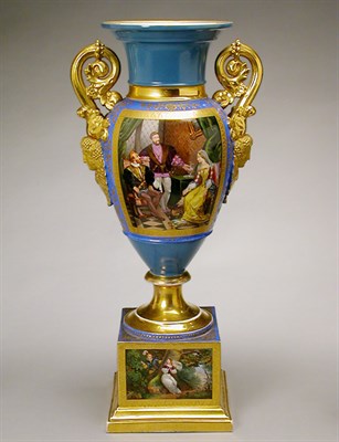 Lot 363 - Old Paris Porcelain Urn Decorated with...