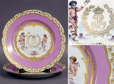 Lot 451 - Set of Ten Sevres Style Porcelain Cabinet...