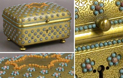 Lot 454 - Continental Gilt-Metal Box Inset with faux...