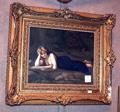 Lot 345 - KPM Porcelain Plaque Depicting a reclining...