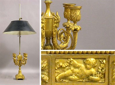Lot 622 - Louis XVI Style Gilt-Bronze Bouillotte Lamp...