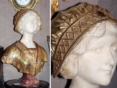 Lot 256 - Gilt-Bronze and Marble Bust and a Girl After a...