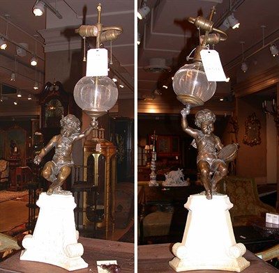 Lot 378 - Pair of Louis XVI Style Bronze, Marble and...