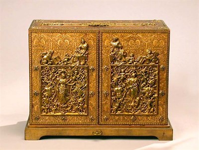Lot 247 - Renaissance Style Brass Bound Leather Tooled...