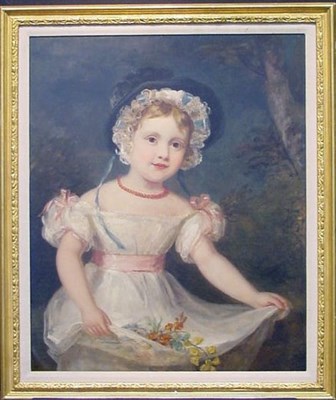 Lot 11 - British School 1805 PORTRAIT OF YOUNG GIRL,...