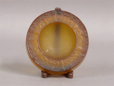 Lot 533 - Lalique Frosted Amber Glass Archer Ashtray...