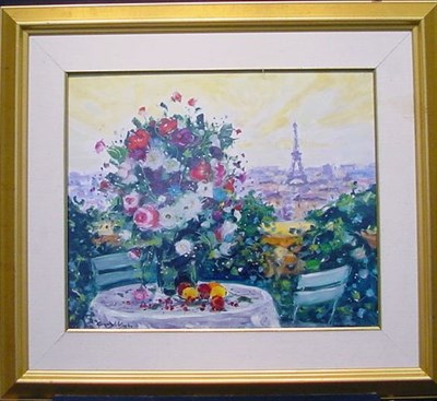Lot 95 - Georges Yoldjoglou Continental, b.1935 TERASSE...