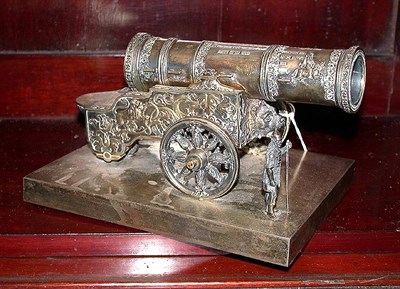 Lot 162 - Russian Silver Replica of a Puskin Cannon...