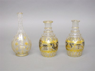 Lot 150 - Group of Three Russian Gilt Decorated Glass...