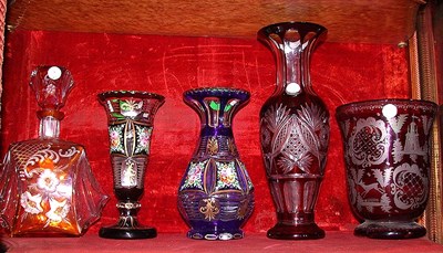 Lot 178 - Group of Bohemian Glass Articles Comprising...