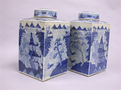 Lot 252 - Pair of Chinese Export Blue and White...