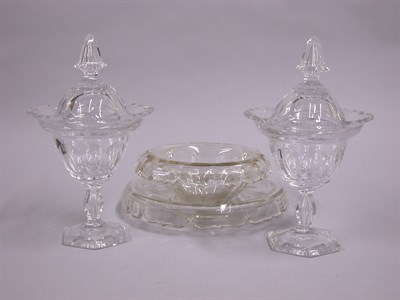 Lot 115 - Pair of Glass Covered Compotes 19th Century...