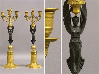 Lot 142 - Pair of Empire Style Bronze Figural...