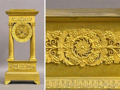 Lot 118 - Empire Gilt-Bronze Portico Clock