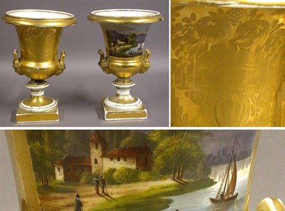 Lot 190 - Pair of Paris Porcelain Urns 19th Century Each...
