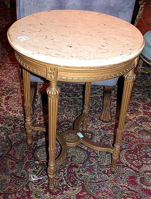 Lot 358 - Louis XVI Style Gilt-Wood Marble Top Gueridon...