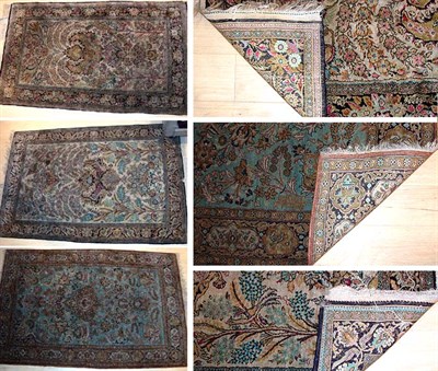 Lot 655 - Qum Silk Rug Central Iran, mid 20th century...